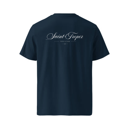Saint-Tropez Script Tee — Navy