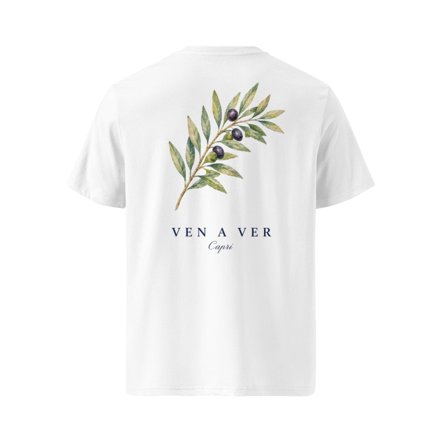 Capri Olive Tee — White