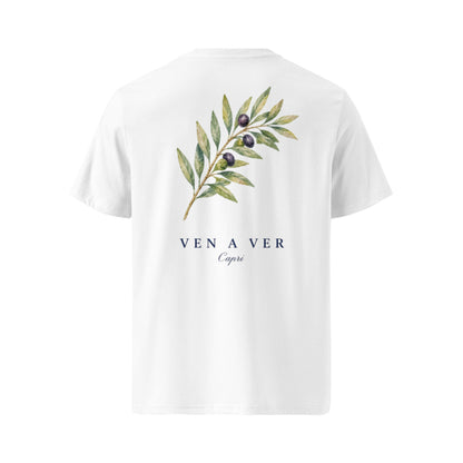 Capri Olive Tee — White